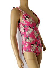 ANTONIO MELANI Swimsuit 8 Fuchsia pink floral LIBERTY fabric deep back NWT