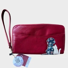 Mundi Zip Around Wristlet Wallet Dog Cat Red NEW NWT