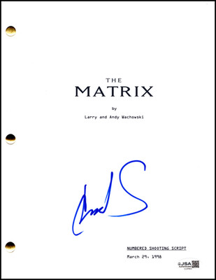 Chad Stahelski Signed Autograph The Matrix Full Movie Script Screenplay JSA COA