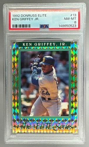 148650523 Ken Griffey, Jr 1992 Donruss #13 The Elite Series /10000 PSA 8