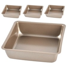 4 Pcs Inch Square Cake Tin Non-stick Baking Pan for Kitchen Use Dish