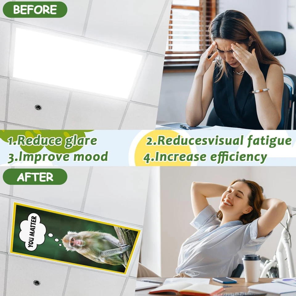 8 Piezas Fundas de Luz Fluorescente con 80 Imanes Decorativos para Techo de Aula... Foto 3 de 4