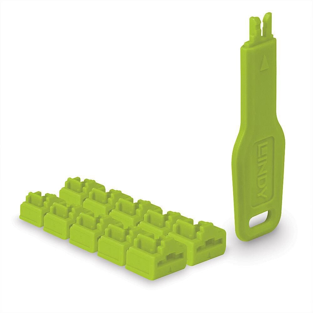 Lindy 47894 RJ45 Port Locks Green. 10x +