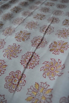 Hand Block 3 Yard Floral Print 100%Cotton Fabric NO TARRIF CHARGES 100% ZK_248#