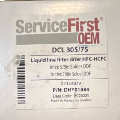 ServiceFirst OEM Liquid Line Filter Drier DCL 305/7S DHY01484 5/8 x 7/8 ODF
