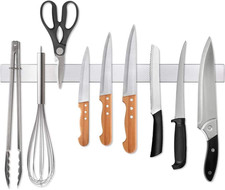 16 Inch Magnetic Knife Strip, Premium Stainless Steel Wall Mounted Kitchen Knive