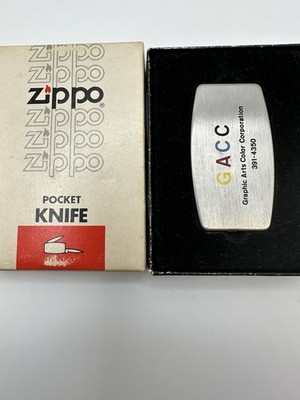 Graphic Arts GACC Advertising Chrome Zippo Pocket Knife & File NEW