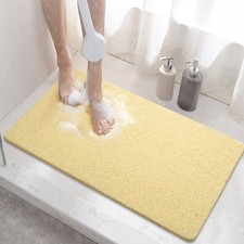Shower mat Non Slip, 24 x 16 Inch Bath Mat for Tub with Drain Holes, Soft PVC...