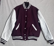 Holloway Letterman Varsity Jacket Maroon Whit...