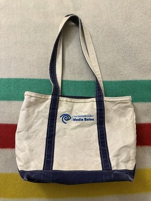 LL Bean Time Warner Cable Boat & Tote Bag 2010-2016 Era Employee Staff Indigo