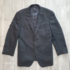 Jos. A. Bank Signature 46R 2 Btn Blazer Jacket Sport Coat Silk Camel Hair Black