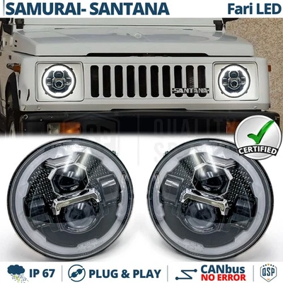 QSPC ( LED : OSRAM ) FARI Full LED Per SAMURAI SJ SANTANA Luce Bianca 6500K Angel Eyes 60W