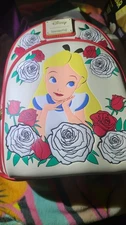 Loungefly Alice in Wonderland Mini Backpack White Roses change colors