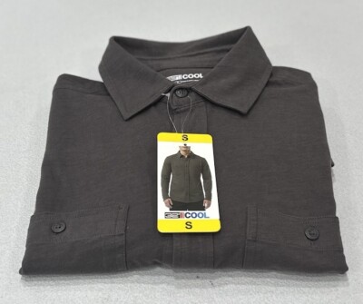 32 Degrees Cool Men's Long Sleeve Button-Up Shirt, Gray, Size S