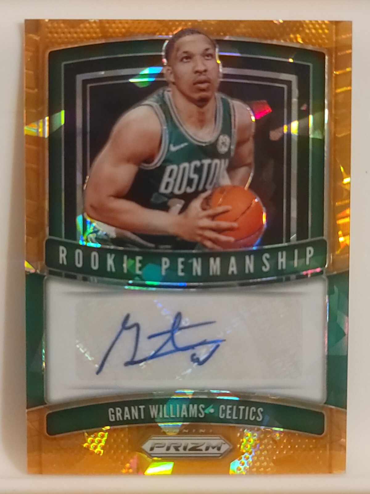 2019-20 Prizm Grant Williams Orange Ice Prizm Rookie Penmanship Autograph