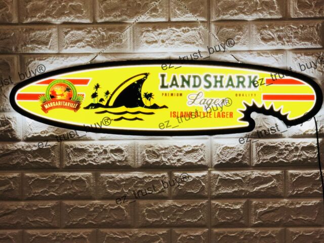 Nouveau Landshark Lager Logo Man Cave 3D LED Neon Sign 32 \ "