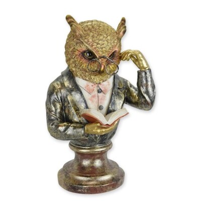 ResinFigur der weisen Eule the wise  OWL young  Skulptur Statue Deko JMA279.1