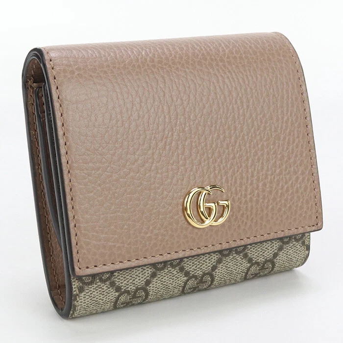 Portefeuille GUCCI GU85910 moyen par couleur portefeuille plié GG Supreme beige femme
