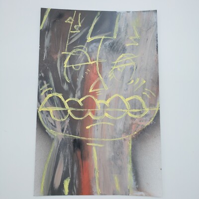 outsider painting original artwork on paper by New York graffiti artist PUKE 