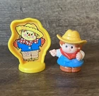 VTG Little People CHUNKY Farmer And Scarecrow Figures Toys Super Cute Ships Fast