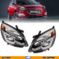 Chrome Left Right Side Headlights Assembly For 2016-2017 Chevy Equinox LT LS LTZ