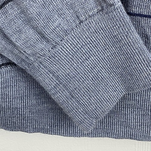 Banana Republic Factory Sweater Mens Large Merino Wool Gray Striped Preppy - Picture 8 of 13