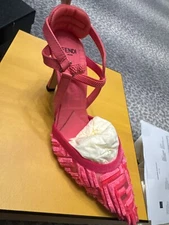 Fendi Colibri FF Logo Slingback Pump Pink 37