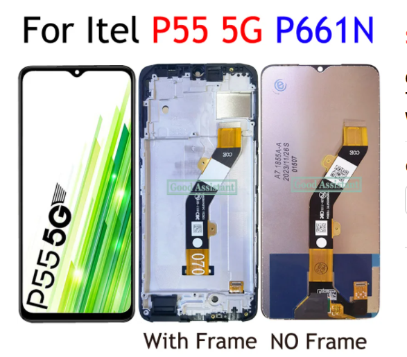 6.6 Inch Black For Itel P55 5G P661N Power 55 LCD Display Touch