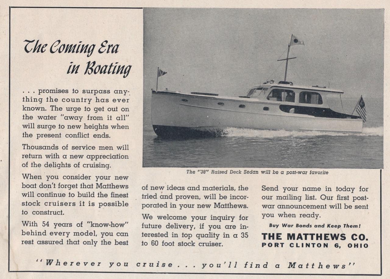 Magazine Ad 1944 Matthews Boats Port Clinton, OH World War 2 eBay