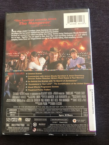 ZOMBIELAND, WOODY HARRELSON, JESSE EISENBERG, EMMA STONE, ABIGAIL BRESLIN (dvd) - Picture 2 of 2