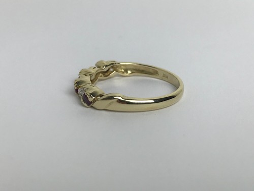 Ruby and Diamond Ring 9ct Gold Art Deco Style Ruby Diamond Vintage Ring - Size M - 第 14/18 張圖片