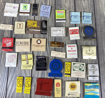 Lot Of 34 Used Match Books Some Matches Missing