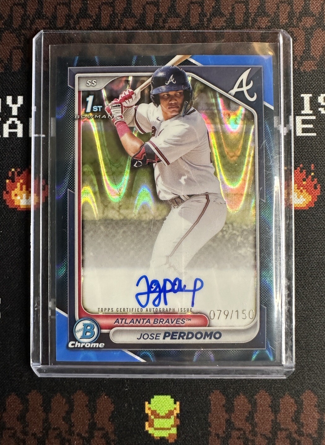 2024 Bowman Chrome Jose Perdomo Blue Raywave Refractor 1st Auto  /150 Braves