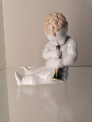 ROSENTHAL Figur Putte mit Flöte Entw.: EDMUND OTTO 1. Wahl signiert Top Zustand