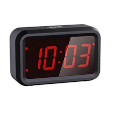 Digital Alarm Clock Battery Operated Small Cordless Desk Shelf Wall Clock Batter