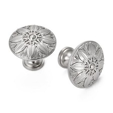Round Drawer Knob - 10 Pack / 1.25 Inch32mm Brushed Nickel Knobs Trendy Cabin...