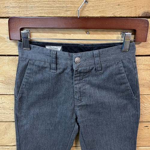 Volcom Frickin Modern Chino Youth Skate Pants 24x23 Size 10 Gray Skatewear - Picture 2 of 10