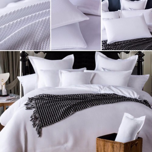NEW 100% Cotton Luxury White Waffle Weave Quilt/Doona/Duvet Cover Set ...