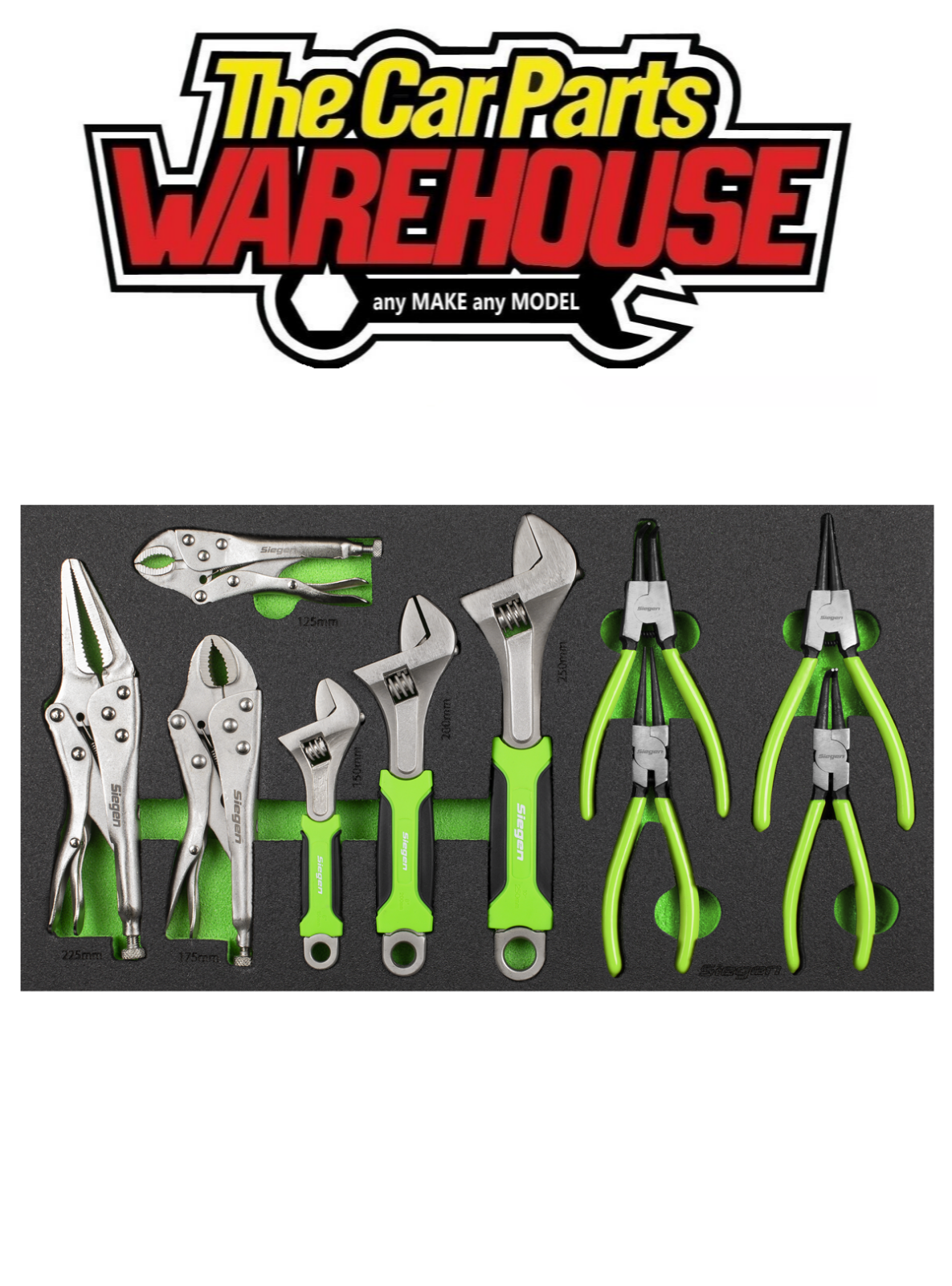 Sealey S01278 Tool Tray with Adjustable Wrench & Pliers Set 10pc