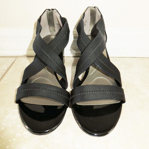 "BANDOLINO"BEAUTIFUL BLACK QUALITY SHOES SANDALS, BLOCK HEELS, NEW IN BOX - UK6 - Picture 3 of 11