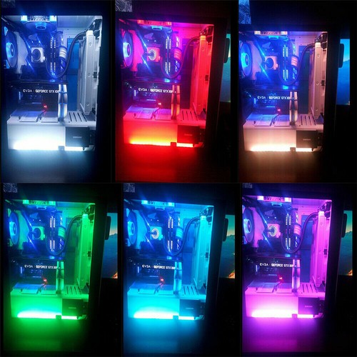 PC RGB Gaming LED Strip Lights Case Lighting Gamer DIY for Aura Sync 2Pcs - Picture 8 of 8