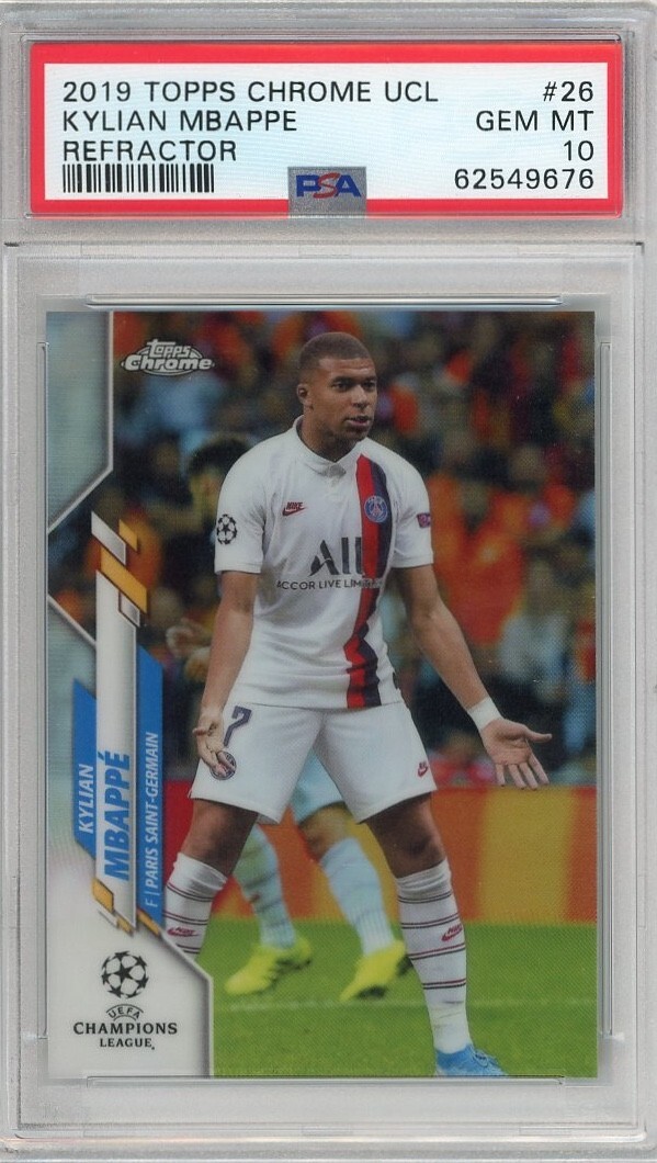 2019 Topps Chrome UCL #26 Refractor Kylian Mbappe PSA 10