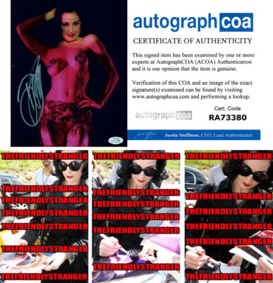 Dita Von Teese signed 8x10 Photo c PROOF Hot SEXY Burlesque Dancer ACOA COA