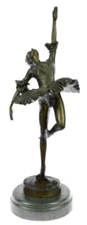 Art Nouveau Original Milo Prima Ballerina Bronze Sculpture Marble Base Statue