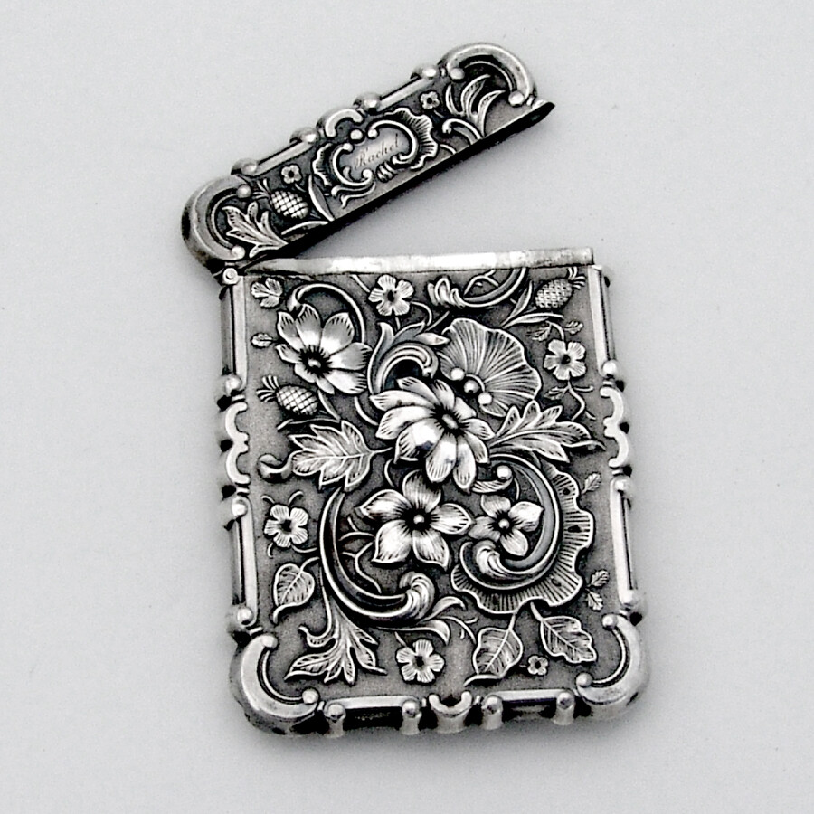 Ornate Card Case Leonard Wilson Coin Silver 1850 Mono Rachel | eBay