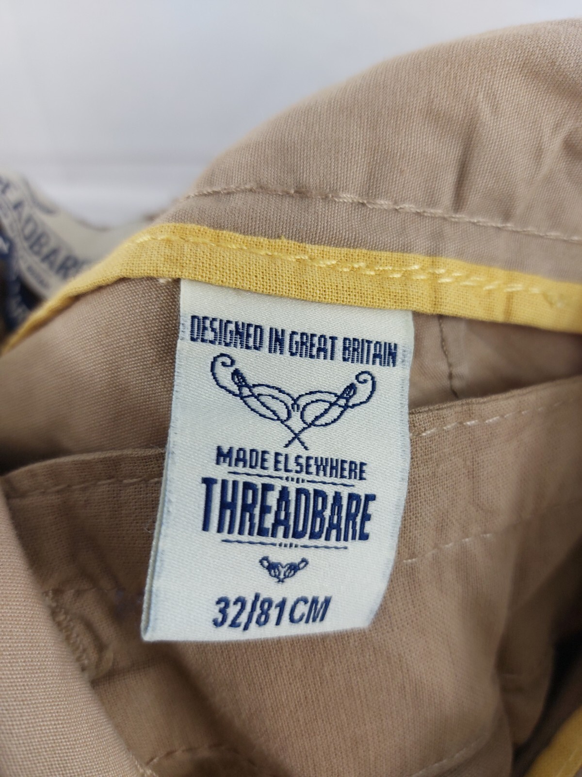 Threadbare Mens Beige, Pattern, Roll Up Shorts Si… - image 3