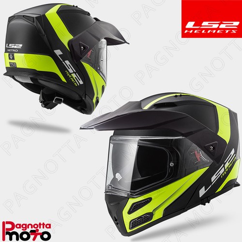 CASCO MODULARE APRIBILE LS2 METRO EVO P/J FF324 RAPID NERO OPACO GIALLO FLUO  | eBay