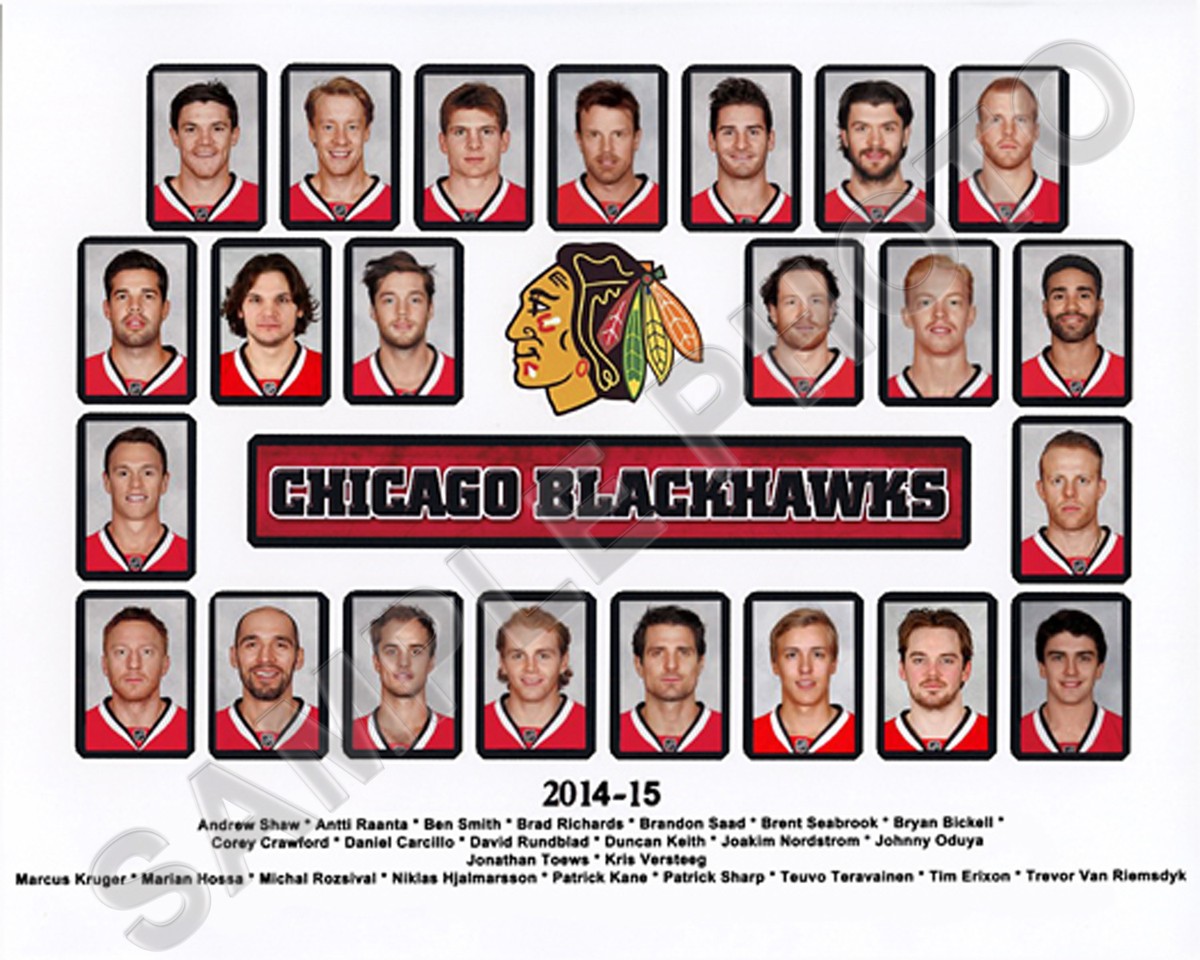 2014-2015 CHICAGO BLACKHAWKS STANLEY CUP CHAMPIONS 8X10 TEAM PHOTO