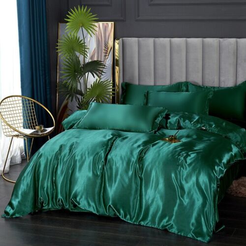 Mulberry Silk Bedding Set Duvet Cover Bed Sheet Pillowcase King Queen Full Twin - Picture 39 of 41
