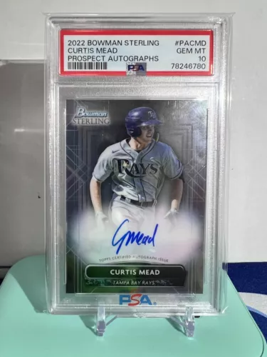 2022 Bowman Sterling Prospect Autographs Curtis Mead #PA-CMD PSA 10 Rays